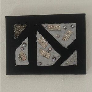Handcrafted Abstract Wall Art in Black, Silver, and Gray